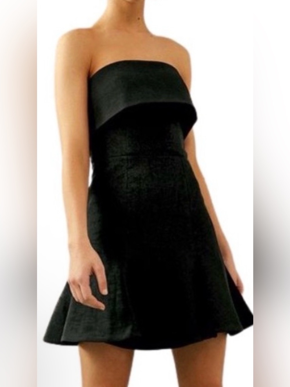 C/MEO Collective Black Strapless Flared Mini Dress